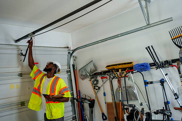 Professional Garage Door Panel Replacement technician working in Paramount, CA